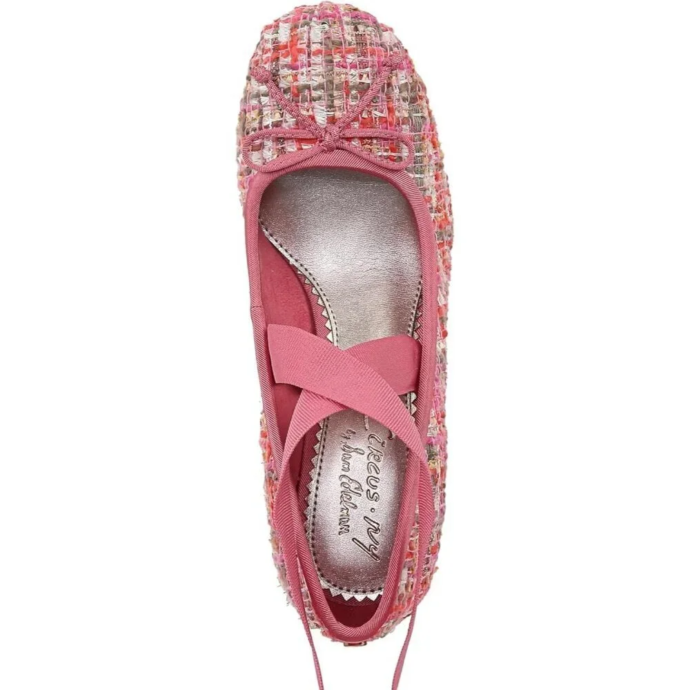 Circus by Sam Edelman Womens  Pink Multi Fabric Block Heel Della Lace-up Pump - Picture 2 of 7